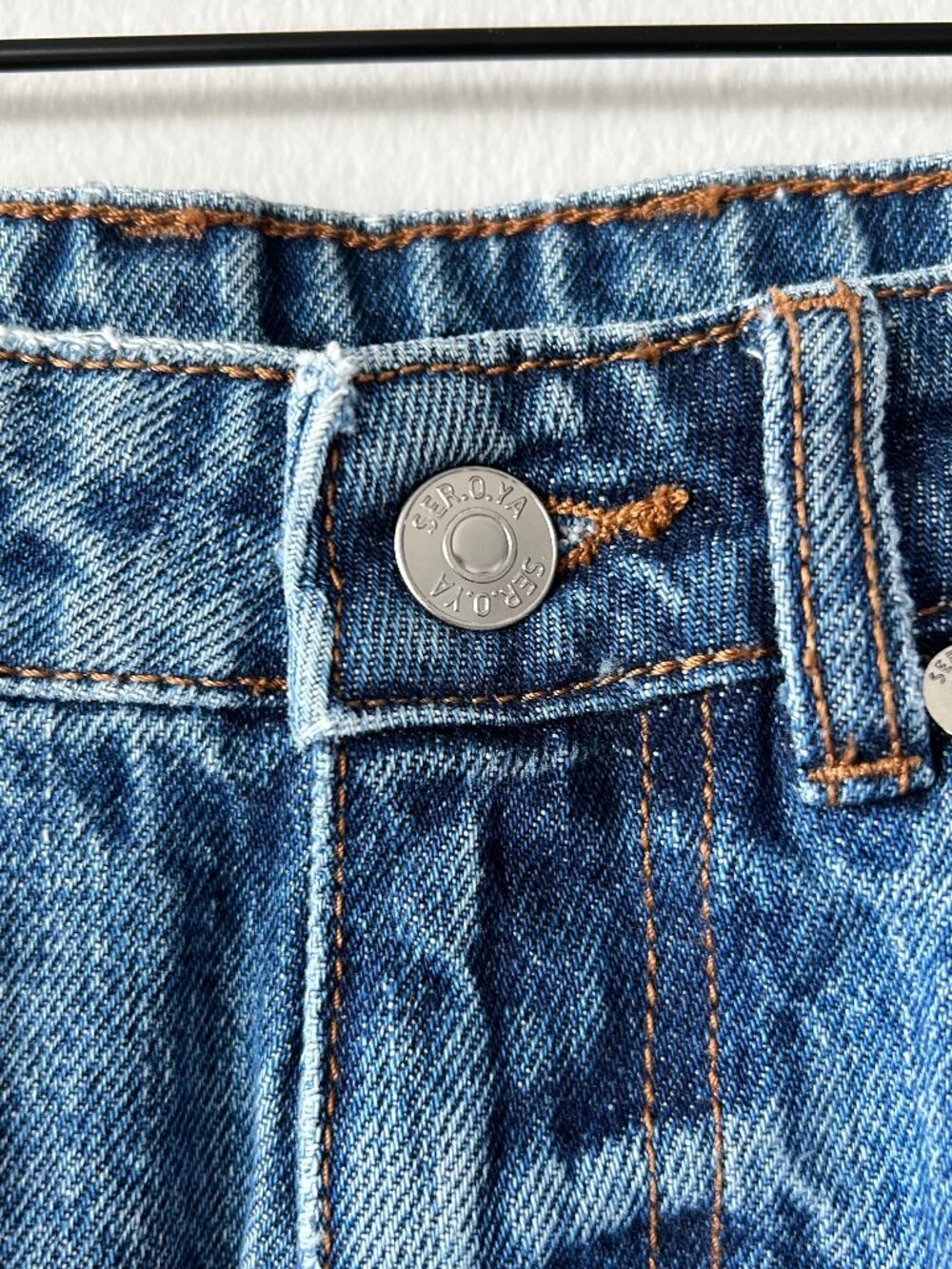 SER.O.YA LAFAYETTE Slim Straight Leg Low Tide Jeans Size W24 L34 Slit Hem - Picture 5 of 15